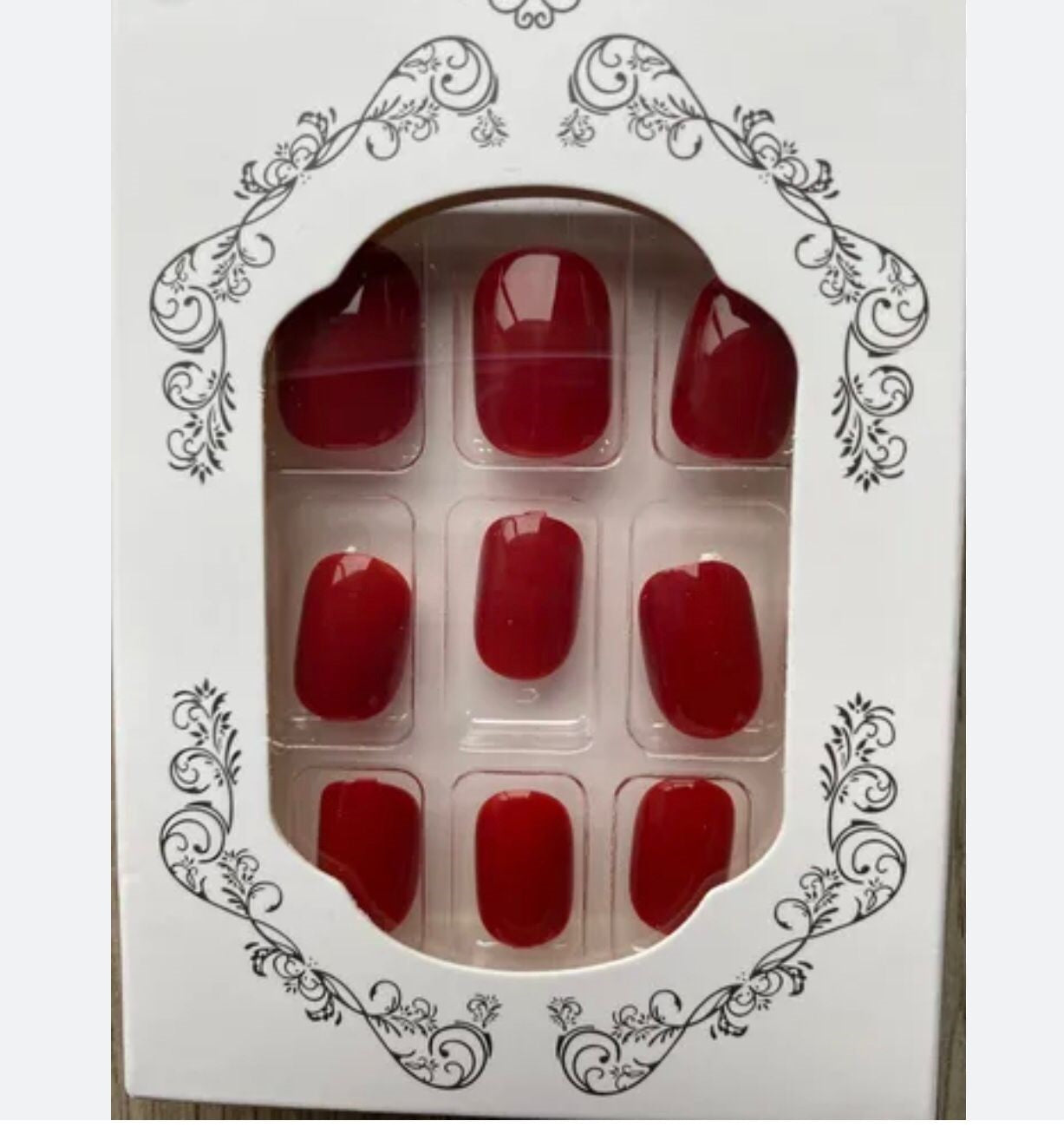Uñas Press On  Rojo Burdeos